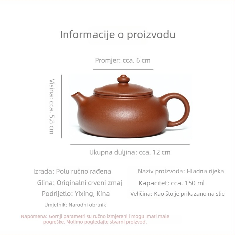 Čajnik od Yixing ljubičaste glinene, ručna izrada, vrhunski retro stil