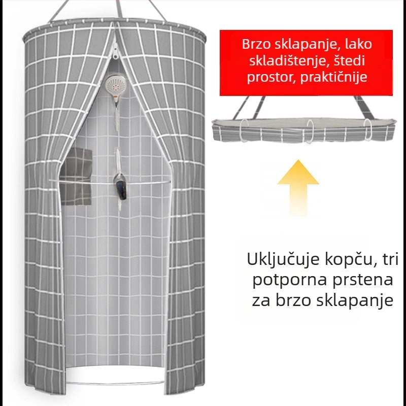 Okrugli kupaonski šator, izoliran i vodootporan prostor za tuš, protiv plijesni, za odrasle i djecu, nordijski stil
