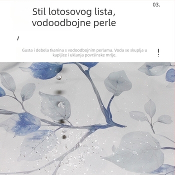 Poliesterska zavjesa za tuš s cvjetnim uzorkom, vodootporna i otporna na plijesan, pojačana, bez montaže