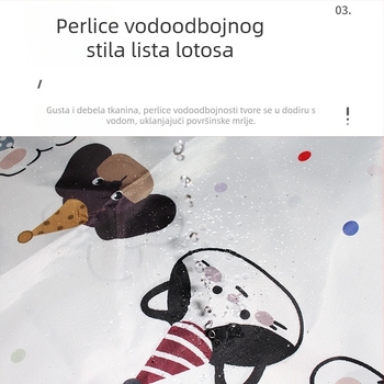 Vodootporna tuš zavjesa s poliesterskim materijalom, otporna na plijesan, debeo tkanina, s motivom kućnih ljubimaca za kupaonicu