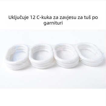 PEVA zavjesa za tuširanje s matnim cvjetnim printom, vodootporna za svakodnevnu upotrebu, uključuje prsten za zavjesu, prilagodljiv logotip