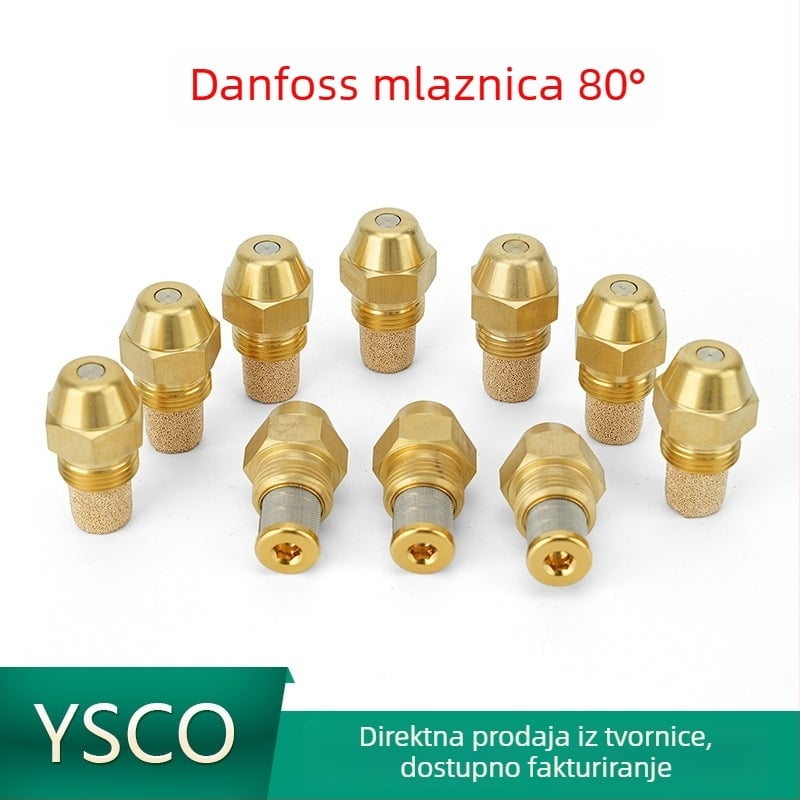 Latunska 80° mlaznica Danfoss za plamenik s metanol-dizelom i štednjakom na biljno ulje
