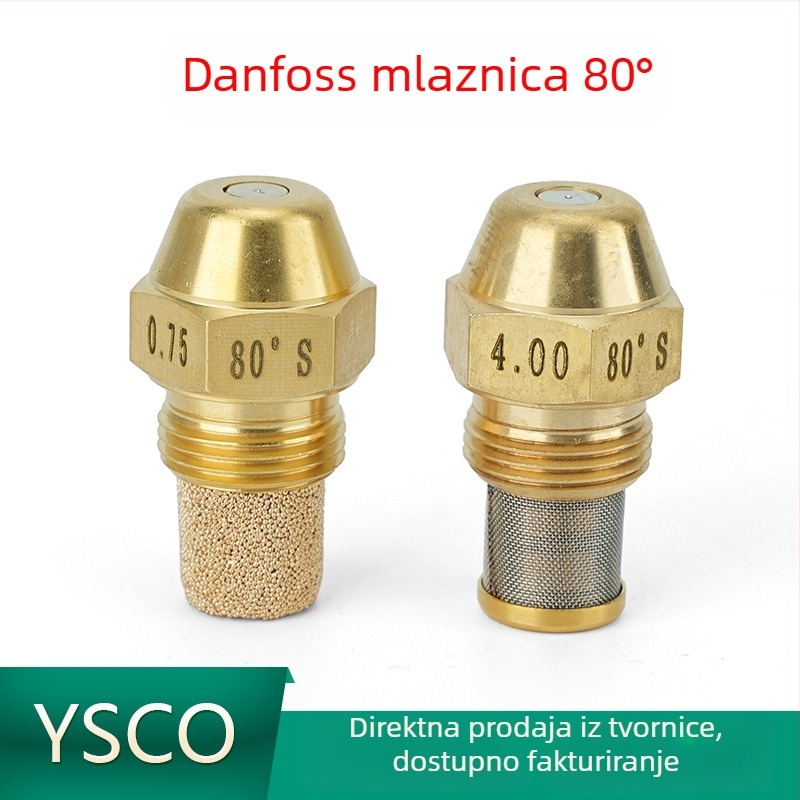 Latunska 80° mlaznica Danfoss za plamenik s metanol-dizelom i štednjakom na biljno ulje