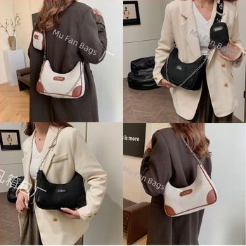 Platnena torba za žene, crossbody, oblik polumjeseca, srednja veličina