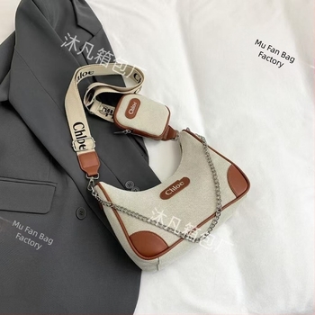 Platnena torba za žene, crossbody, oblik polumjeseca, srednja veličina