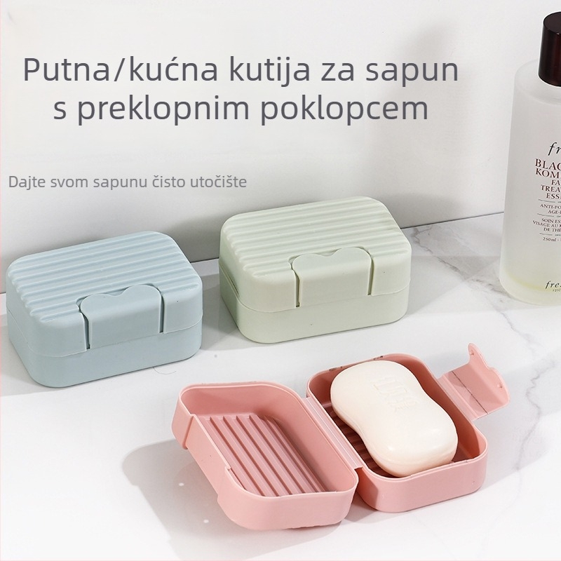 Prijenosna kutija za sapun za putovanja sa poklopcem, jednostavna, vrhunska, zatvorena, za kućnu upotrebu, pranje rublja i kupaonica, idealna za studentski dom