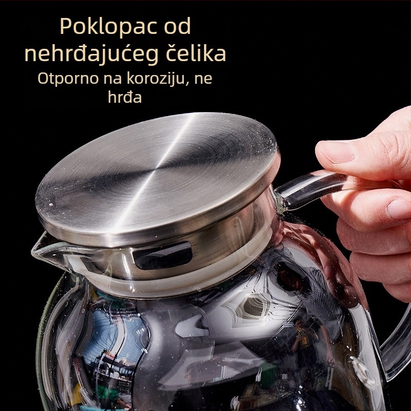 Staklena posuda za hladno infuziranje s filtrima, borosilikatno staklo, veliki kapacitet, otporna na visoke temperature