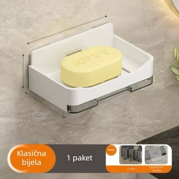 Zidni držač sapuna za kupaonicu s odvodom, koji sprječava nakupljanje vode