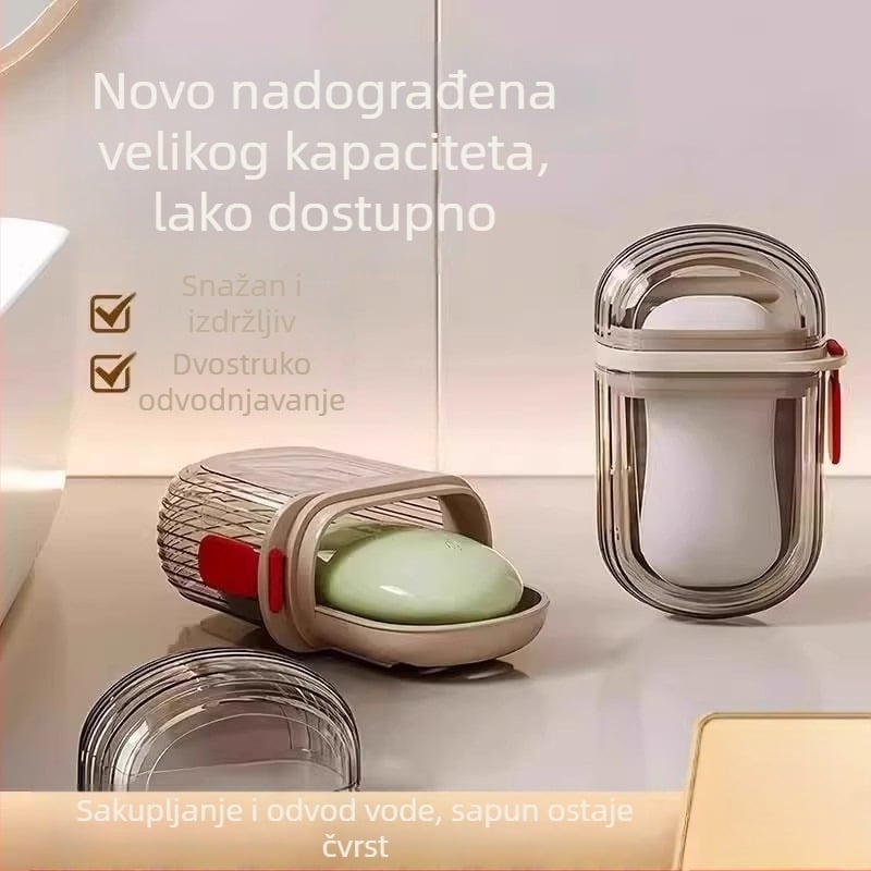 Putna kutija za sapun, vodootporna s odvodom i poklopcem, prijenosno skladištenje sapuna