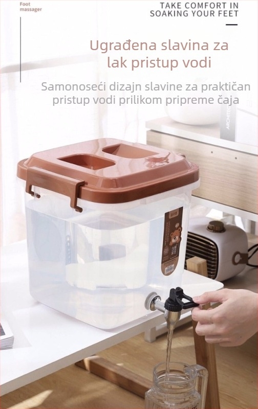 10-litarska posuda za vodu s slavinom i čajnim stolom