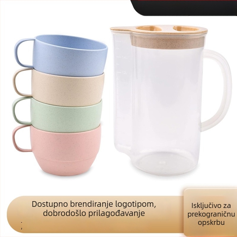 1,6 L plastična džbena za vodu, moderng minimalističkog dizajna, sigurna za hladnjak, otporna na visoke temperature, velik kapacitet napitka