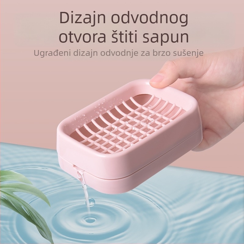 Camellia dvostruka odvodna posuda za sapun u kupaonici, jednostavna i praktična, lagana, bez poklopca