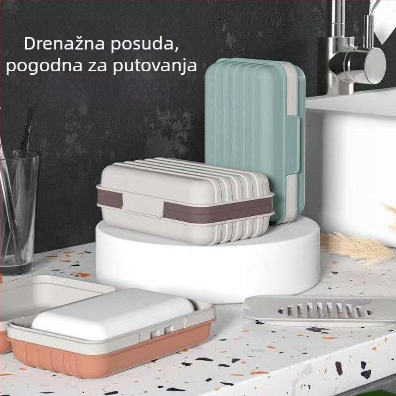 Debela kutija za sapun s poklopcem, putna i prijenosna kutija za sapun, moderan držač sapuna za kupaonicu