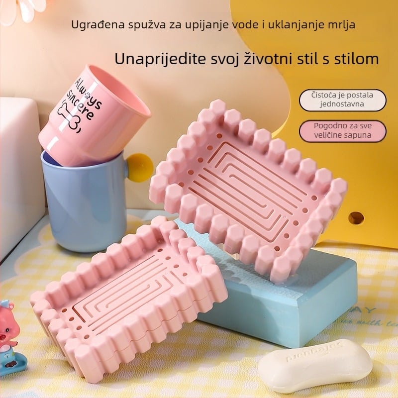 Nova kutija za sapun, kompatibilna s većinom sapuna, uključuje višenamjernu čistu spužvicu
