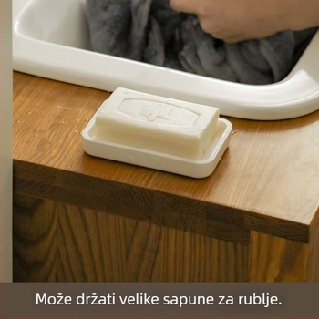 Nordijski stil kutija za sapun s odvodom, velika dvostruka polica za sapun, japanskog stila čvrsti kupaonski organizator