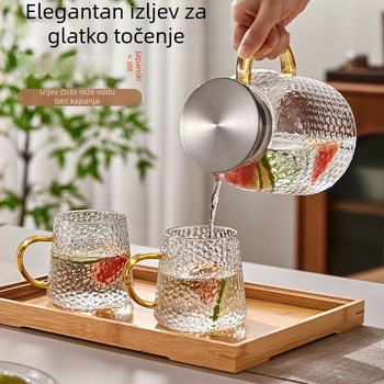 Stakleni čajnik s infuzijskim filterom, velika kapaciteta, otporan na visoke temperature, za čaj i voćne čaje