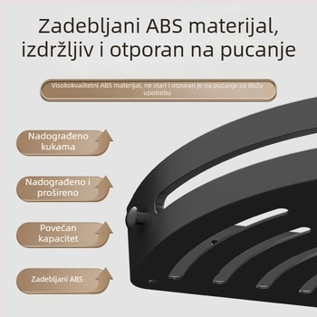 Ugaona polica za kupaonicu, polica za skladištenje bez bušenja, držač ručnika