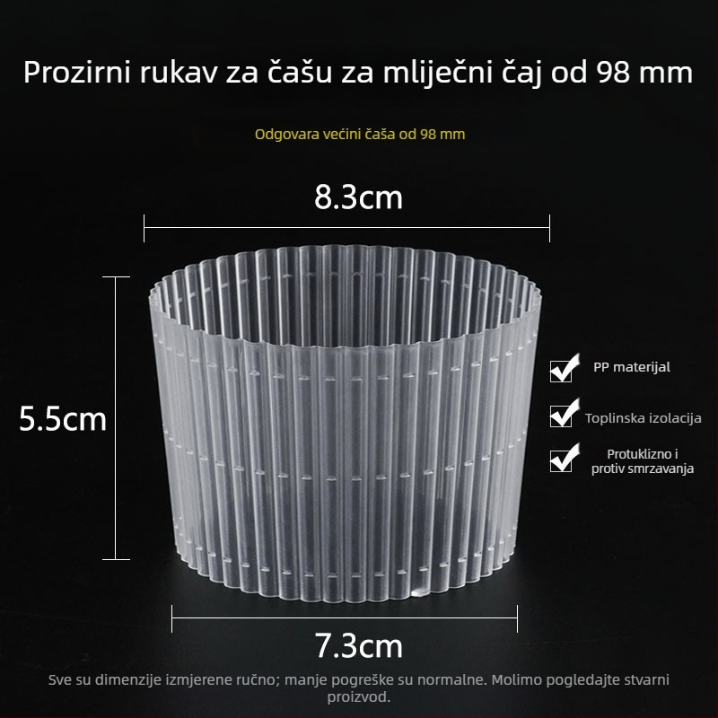 Jednokratna čaša za kavu promjera 98 mm, za ledenu kavu i hladna pića, za ponijeti, kapacitet 500–700 ml