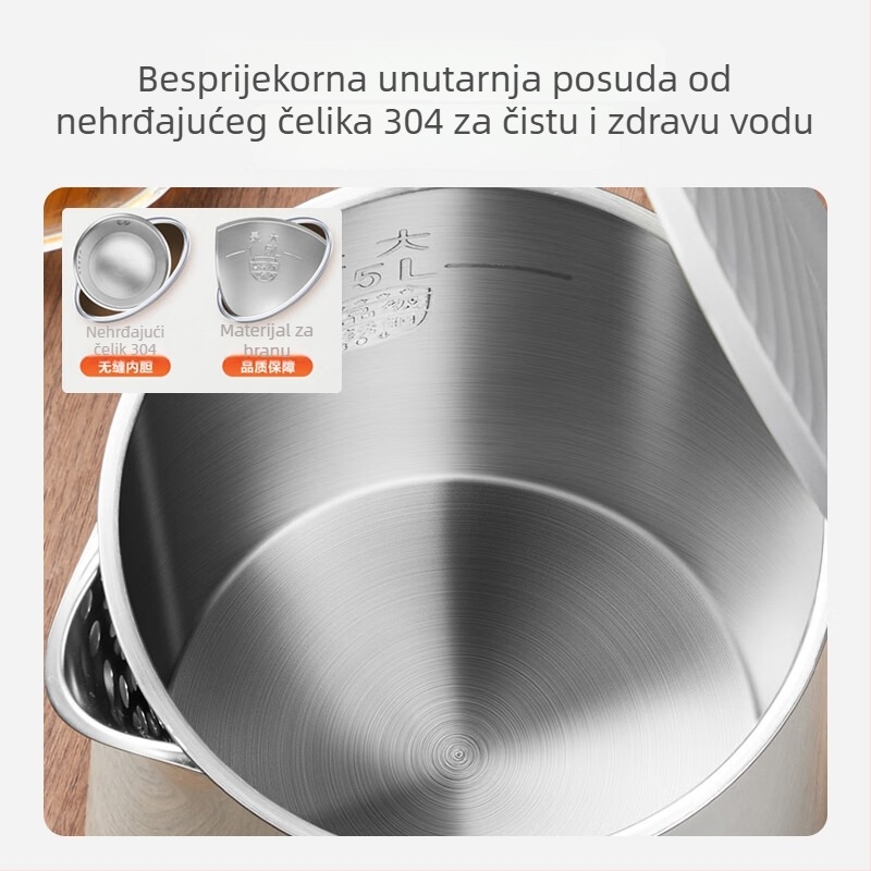 Supor električni čajnik 1,5 L s bočnim zaslonom temperature, dodirnim upravljanjem, 5 razina podešavanja temperature, 304 nehrđajući čelik