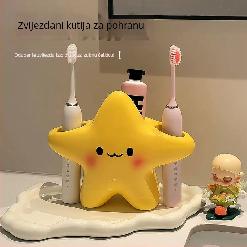Držač za električne četkice za zube u obliku zvjezdice, zidni organizator kupaonice