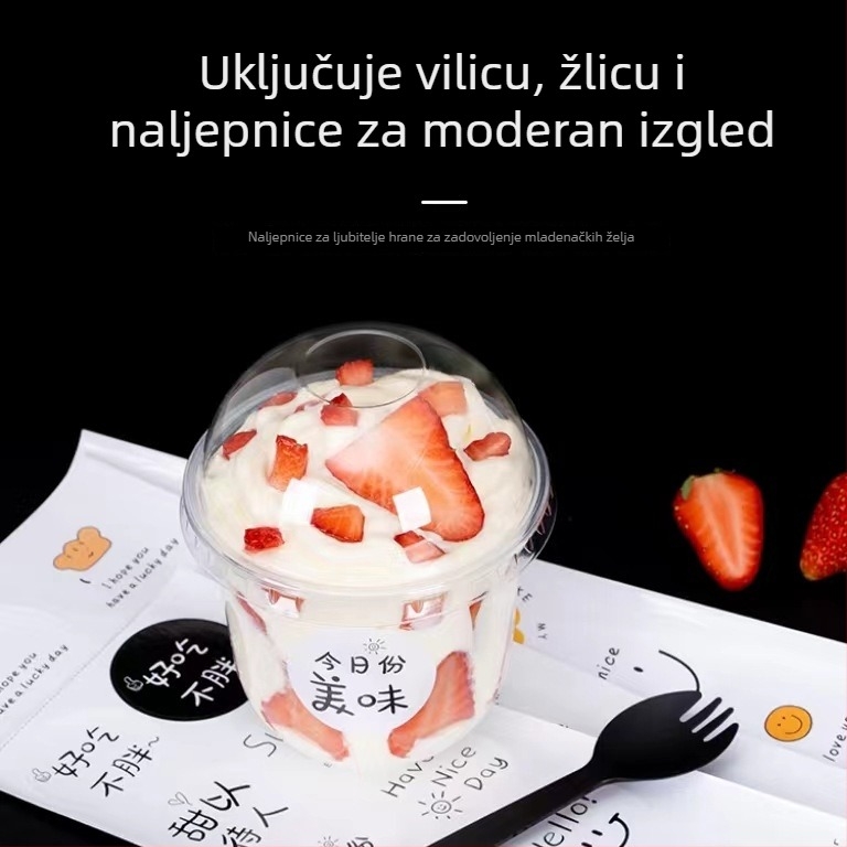 360 ml jednokratna čašica za desert za bobu i sundae, U-oblik čašica za mliječni čaj