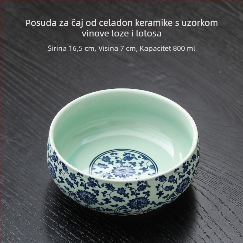 Veliki bijeli porculanski čajni set za kućnu upotrebu, uključuje šalice za čaj, čajne zdjele, zdjelu za vodu, čajnu opremu i pladanj za čaj