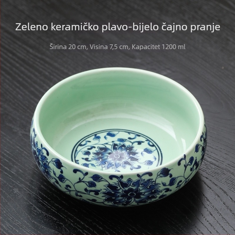 Veliki bijeli porculanski čajni set za kućnu upotrebu, uključuje šalice za čaj, čajne zdjele, zdjelu za vodu, čajnu opremu i pladanj za čaj