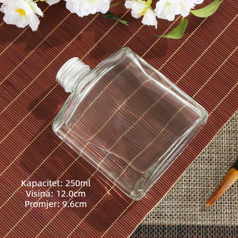 Staklene mini bočice za hladno filtriranje kave, pića i sokova — plosnato kvadratne ili okruglo ramena, mat ili prozirno, 50-500 ml