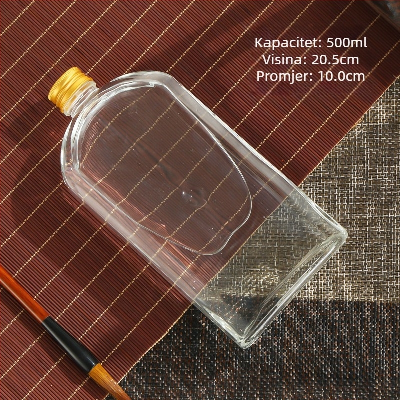 Staklene mini bočice za hladno filtriranje kave, pića i sokova — plosnato kvadratne ili okruglo ramena, mat ili prozirno, 50-500 ml
