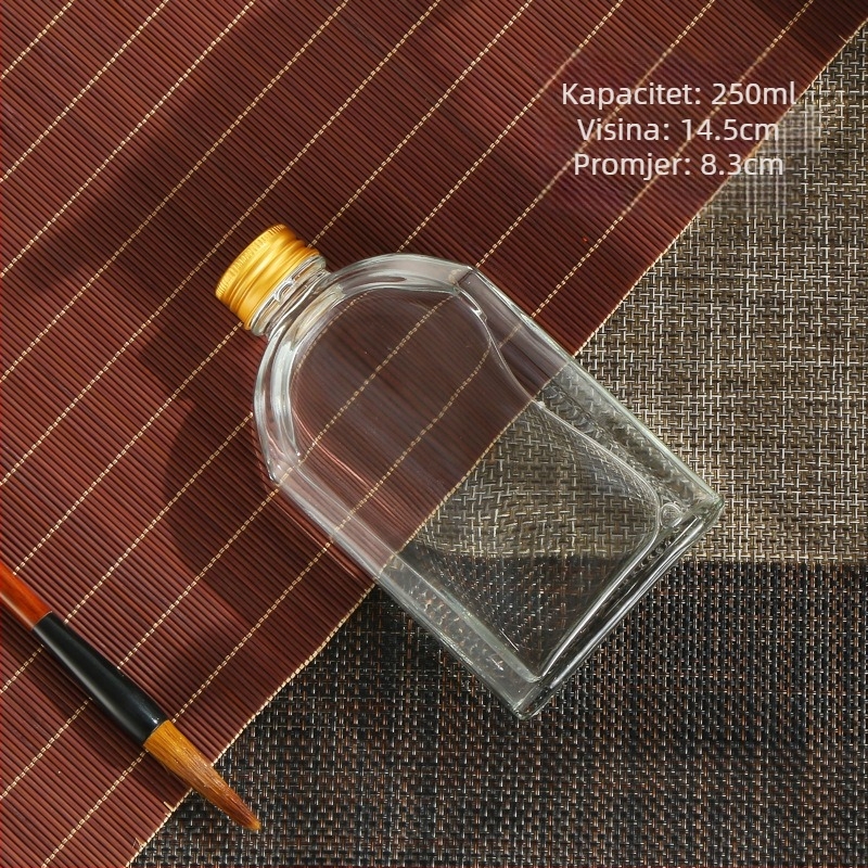 Staklene mini bočice za hladno filtriranje kave, pića i sokova — plosnato kvadratne ili okruglo ramena, mat ili prozirno, 50-500 ml