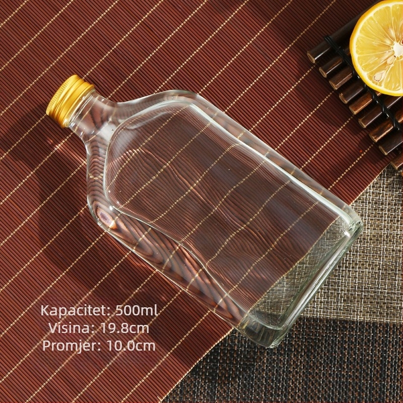 Staklene mini bočice za hladno filtriranje kave, pića i sokova — plosnato kvadratne ili okruglo ramena, mat ili prozirno, 50-500 ml