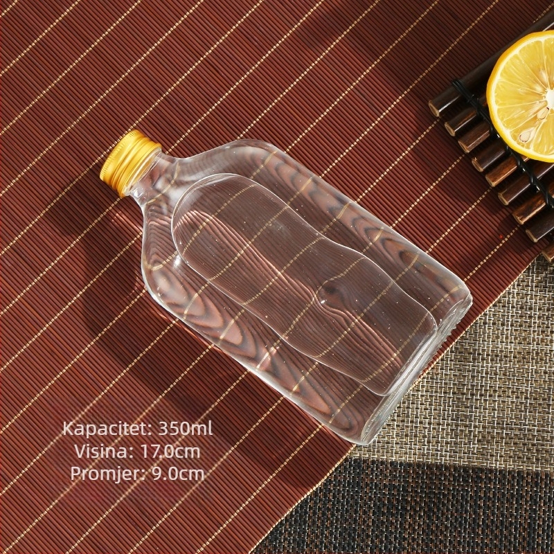 Staklene mini bočice za hladno filtriranje kave, pića i sokova — plosnato kvadratne ili okruglo ramena, mat ili prozirno, 50-500 ml