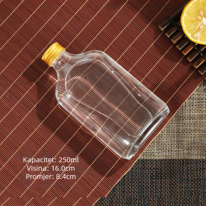 Staklene mini bočice za hladno filtriranje kave, pića i sokova — plosnato kvadratne ili okruglo ramena, mat ili prozirno, 50-500 ml