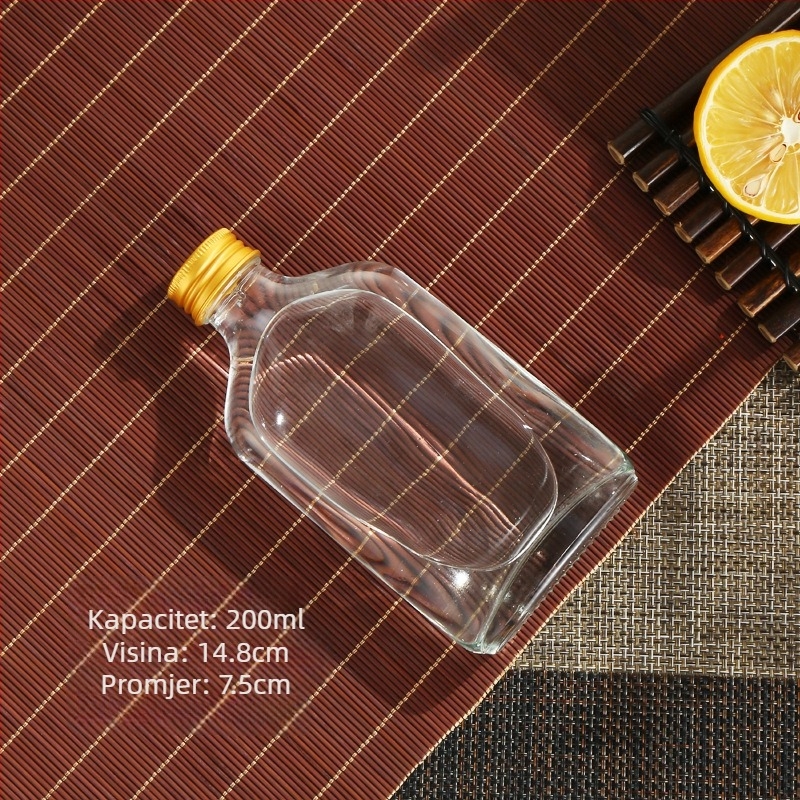 Staklene mini bočice za hladno filtriranje kave, pića i sokova — plosnato kvadratne ili okruglo ramena, mat ili prozirno, 50-500 ml