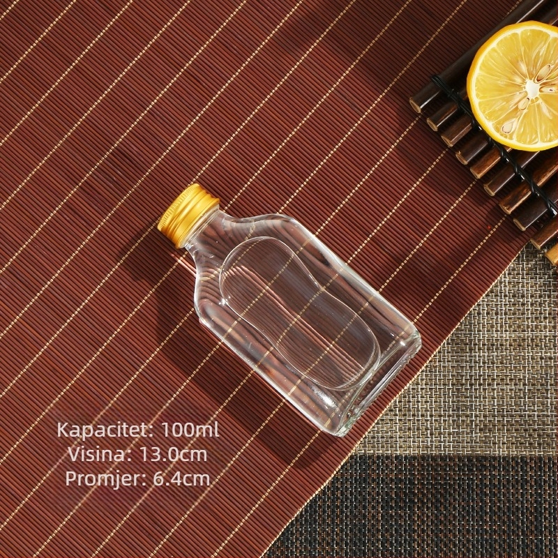 Staklene mini bočice za hladno filtriranje kave, pića i sokova — plosnato kvadratne ili okruglo ramena, mat ili prozirno, 50-500 ml