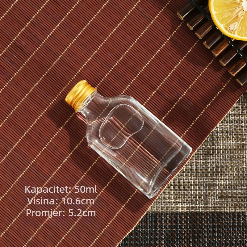 Staklene mini bočice za hladno filtriranje kave, pića i sokova — plosnato kvadratne ili okruglo ramena, mat ili prozirno, 50-500 ml