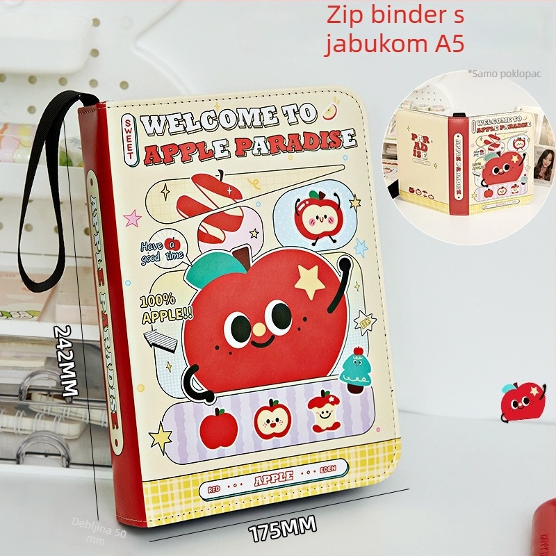 Apple Paradise Kožni album za kartice sa četiri mreže, zatvarač, format A5, velika kapaciteta