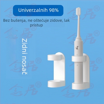 Držač za električnu četkicu za zube s zidnim montiranjem i spremištem