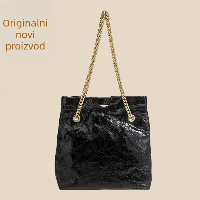 Kožna ženska torba s nišnim dizajnom, tote torba od vršnog sloja kravlje kože, velika kapaciteta, moderan ramenski ili crossbody stil