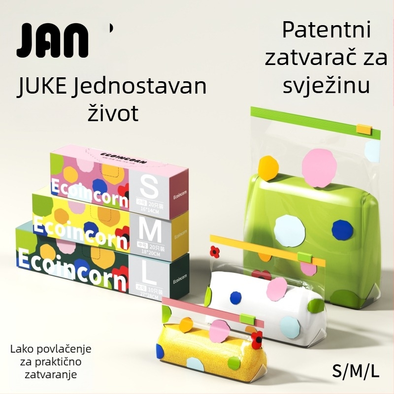 Vrećica za hranu sa zatvaračem, debela kućna vrećica sa zatvaračem, vrećica za pakiranje sa zatvaračem za hladnjak i zamrzivač, porcioniranje