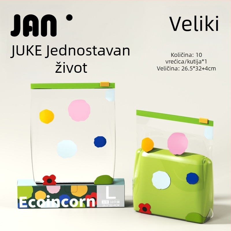 Vrećica za hranu sa zatvaračem, debela kućna vrećica sa zatvaračem, vrećica za pakiranje sa zatvaračem za hladnjak i zamrzivač, porcioniranje