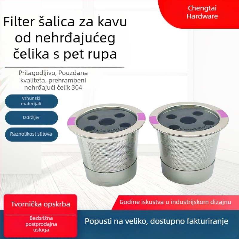 Prilagođena oprema za kavu, ponovno upotrebljiva K-Cup kapsulna ovojnica od nehrđajućeg čelika za aparate za kavu, filter za kavu