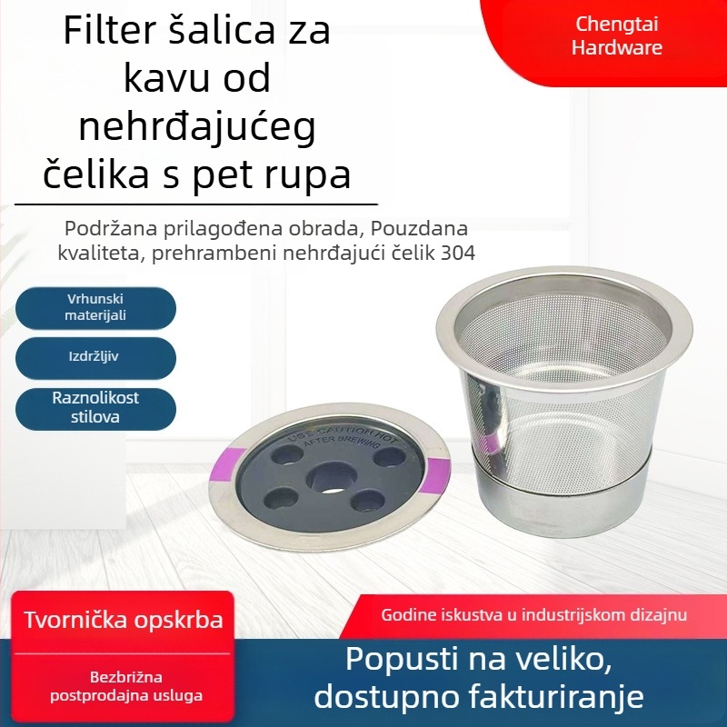 Prilagođena oprema za kavu, ponovno upotrebljiva K-Cup kapsulna ovojnica od nehrđajućeg čelika za aparate za kavu, filter za kavu