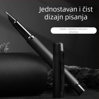 Roche metalno pero, vrhunsko za poslovne potrebe i ured, retro ukošeni vrh za kaligrafiju i pisanje, u kutiji za poklon