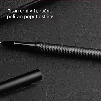 Roche metalno pero, vrhunsko za poslovne potrebe i ured, retro ukošeni vrh za kaligrafiju i pisanje, u kutiji za poklon
