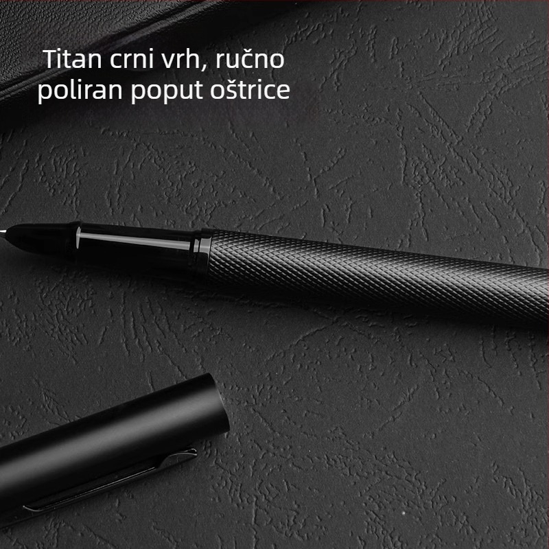Roche metalno pero, vrhunsko za poslovne potrebe i ured, retro ukošeni vrh za kaligrafiju i pisanje, u kutiji za poklon