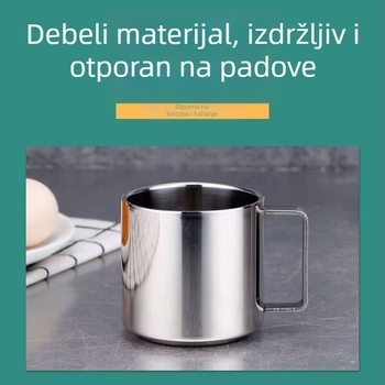 Set šalica za kavu europskog stila od nehrđajućeg čelika 304 – dvostruko stijenke šalice za dom i ured