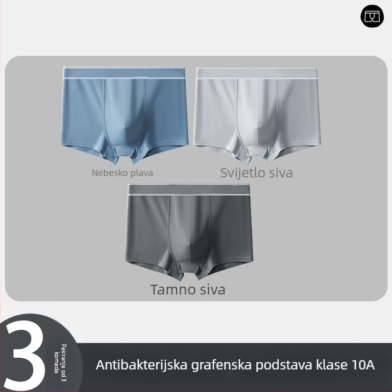 5-komadni set muških bokserica s jednofarbnim dizajnom, prozračne, srednje visine struka, velike veličine