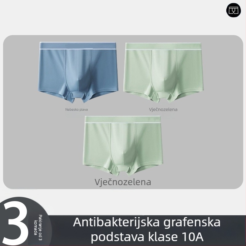 5-komadni set muških bokserica s jednofarbnim dizajnom, prozračne, srednje visine struka, velike veličine