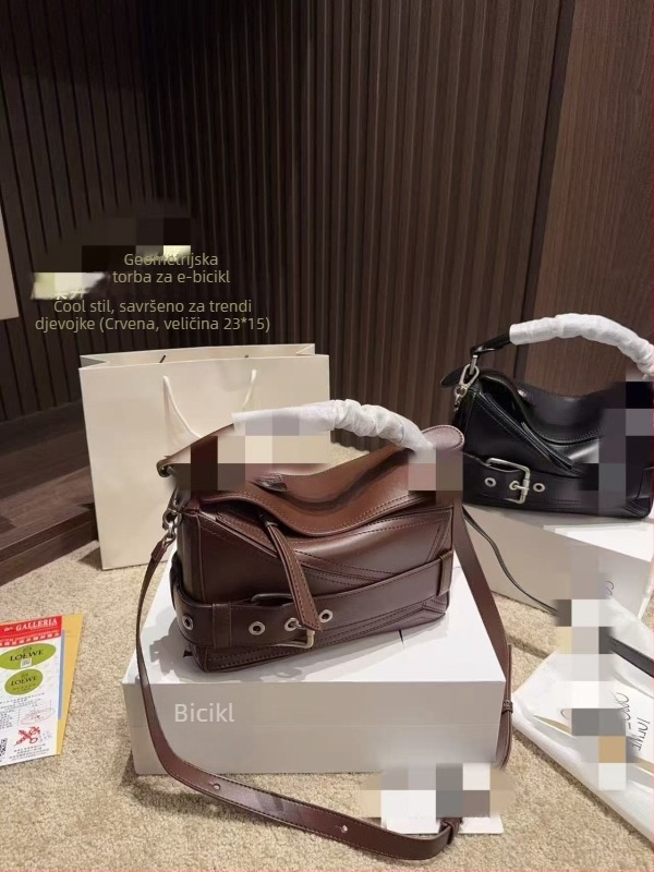 2025 Luojia nova super cool geometrijska torba za motocikl za žene — torba za ruku, preko ramena i crossbody, svakodnevna gradska torba